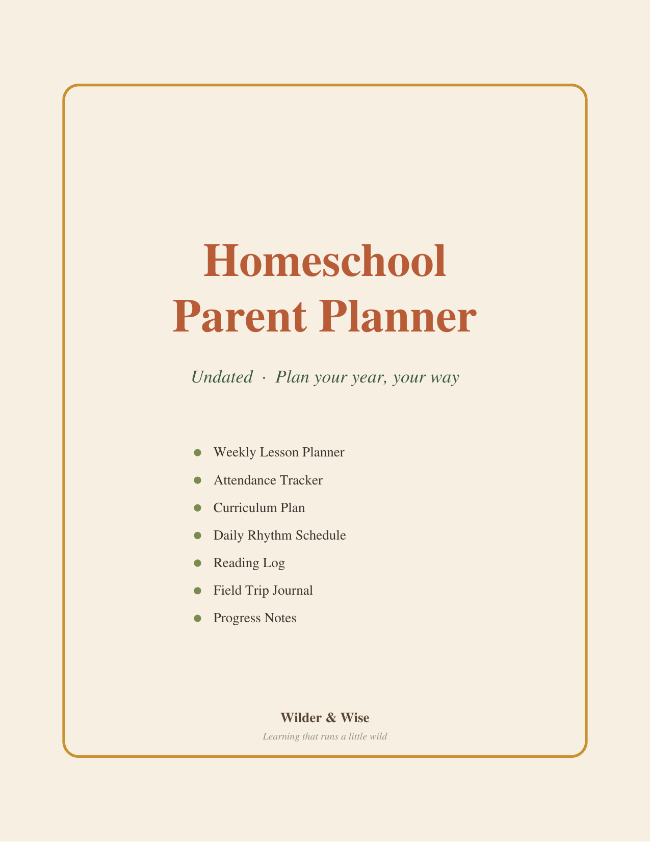 Homeschool Planner for Moms | Undated Lesson Planner Printable | Attendance Tracker, Curriculum Plan, Reading Log | PDF Instant Download